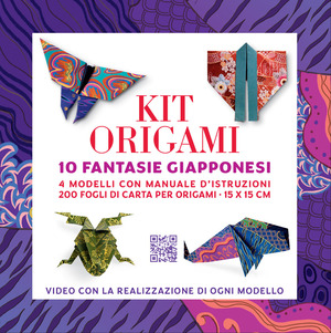Kit origami. 10 fantasie giapponesi. Strappa e piega XXL. Nuova ediz. Con QR per tutorial per realizzare 4 modelli tradizionali. Con 200 fogli di carta origami con fantasie giapponesi