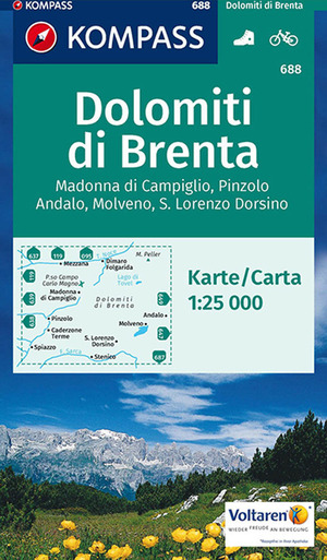 Carta escursionistica n. 688. Gruppo di Brenta, Madonna di Campiglio 1:25.000