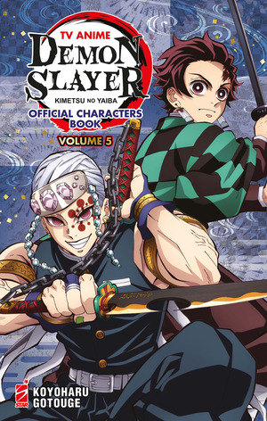 TV anime Demon slayer. Kimetsu no yaiba official characters book. Con mini poster. Con Adesivi