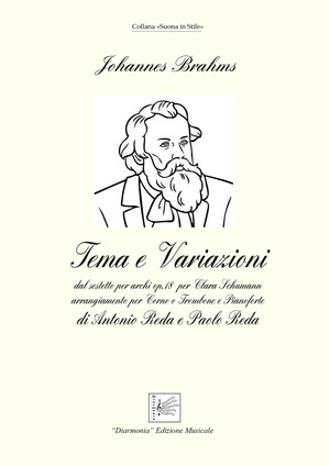 Tema e variazione dal sestetto per archi op.18 per Clara Schumann arrangiato per corno o trombone e pianoforte. Spartito