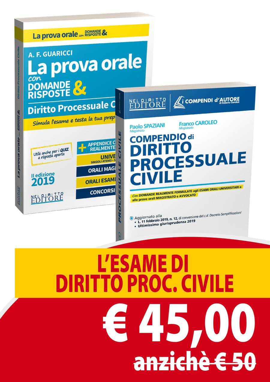 Compendio di diritto processuale civile-Diritto processuale civile. La  prova orale con domande & risposte