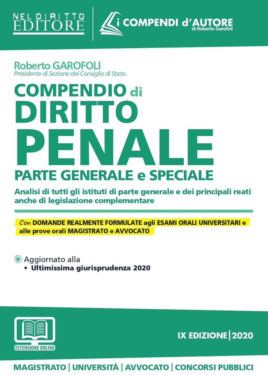 Compendio di diritto penale. Parte generale e speciale. Con aggiornamento  onine