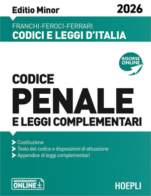 Codice penale e leggi complementari. Editio Minor 2026. Nuova ediz.