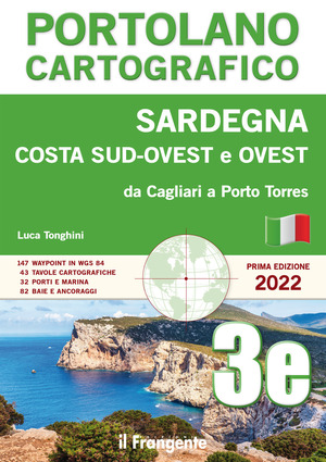 Sardegna costa sud-ovest e ovest. Da Cagliari a Porto Torres. Portolano cartografico