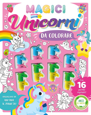 Magici unicorni da colorare. Ediz. illustrata. Con 16 pastelli impilabili