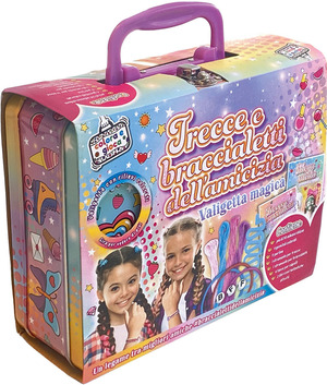 Trecce e braccialetti dell'amicizia. Valigetta magica. Ediz. a colori. Con 4 fasce per capelli. Con 4 gomitoli colorati. Con 9 perline. Con Adesivi