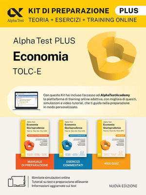 Alpha Test Plus Economia Giurisprudenza TOLC-E, TOLC-SU, TOLC-SPS 2026-2027. Kit di preparazione Plus. Per test di ammissione universitari. Con piattaforma e simulatore online