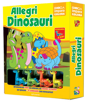 Allegri dinosauri. Ediz. a colori. Con 4 dinosauri. Con scenario