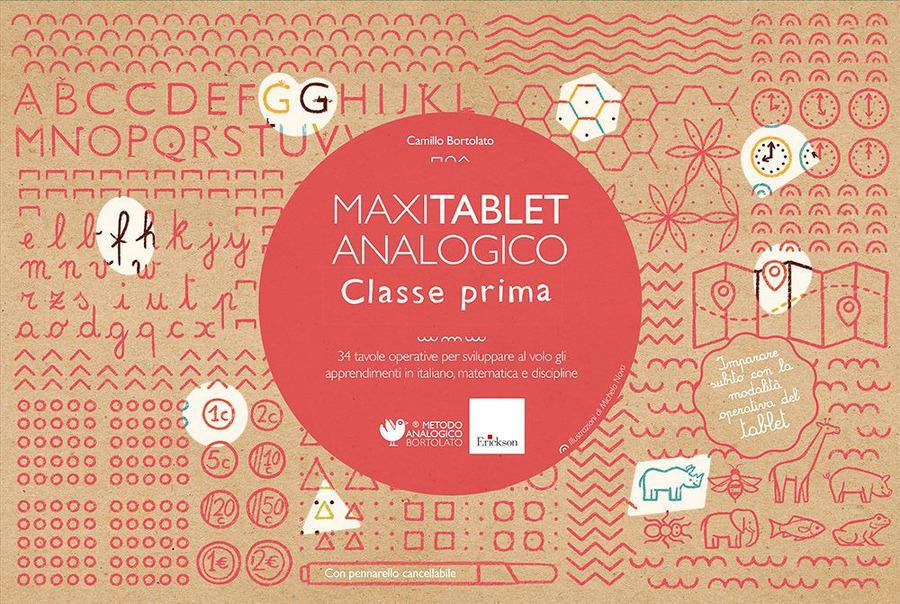 Maxi tablet analogico. Classe prima. 34 tavole operative per sviluppare al volo gli apprendimenti in italiano, matematica e discipline. Con lavagnetta. Con pennarello cancellabile