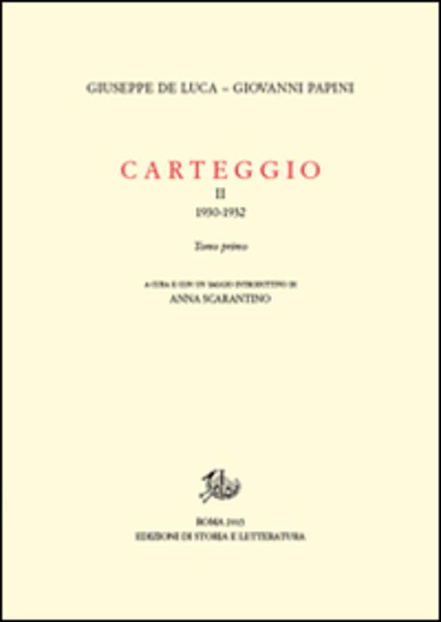 Carteggio (1930-1934)