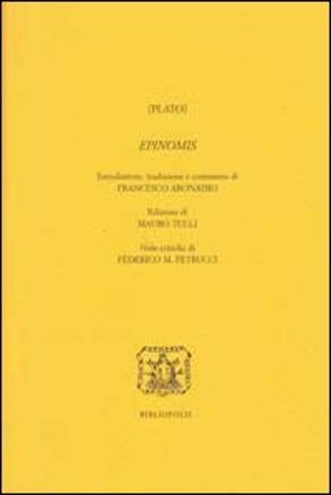 Epinomis. Testo greco a fronte