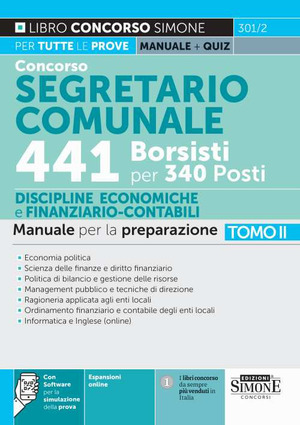Concorso segretario comunale 441 borsisti per 340 posti. Con espansione online. Con software di simulazione