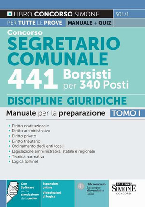 Concorso segretario comunale 441 borsisti per 340 posti. Con espansione online. Con software di simulazione