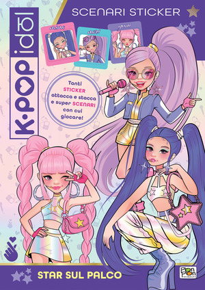 Star sul palco. Scenario sticker. Kpop idol
