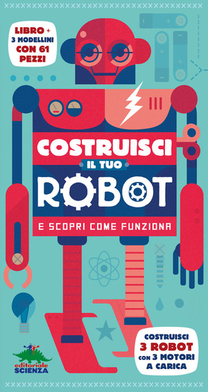 Costruisci il tuo robot e scopri come funziona. Costruisci 3 robot con 3 motori a carica. Con gadget