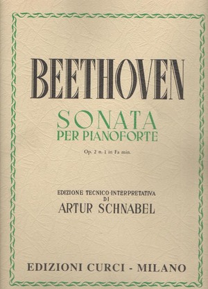 Sonata Op. 2, n. 1 in Fa minore. Per pianoforte. Spartito