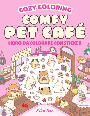 Comfy pet café. Cozy coloring