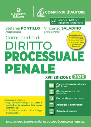 Compendio di procedura penale 2026