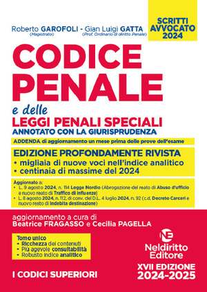Codice penale annotato e delle leggi penali speciali. Esame avvocato 2024-2025