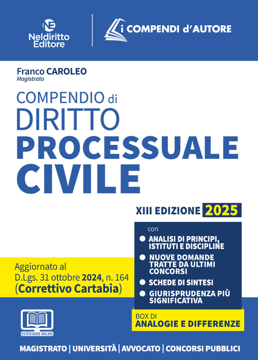 Compendio di procedura civile aggiornato al decreto correttivo Cartabia 2024/2025 II edizione. Con espansione online