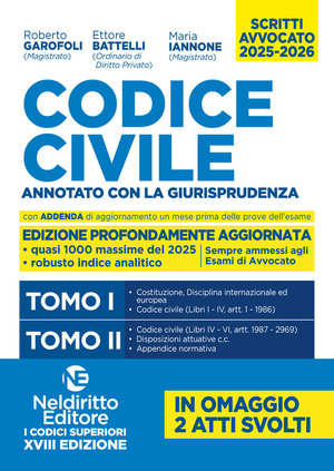 Codice Civile annotato con la giurisprudenza per l'Esame di avvocato 2025-2026 in 2 tomi