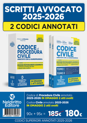 Kit codice civile e codice di procedura civile annotato con la giurisprudenza per l'esame di avvocato 2025-2026