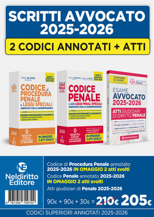 Kit codice penale e codice di procedura penale annotato con la giurisprudenza per l'esame di avvocato 2025-2026 + Atti di diritto penale 2025