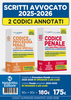 Kit codice penale e codice di procedura penale annotato con la giurisprudenza per l'esame di avvocato 2025-2026