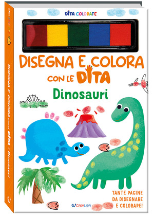 Dinosauri. Disegna e colora con le dita. Ediz. a spirale. Con 5 inchiostri colorati per dita