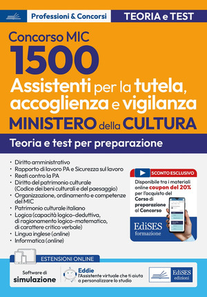 Concorso MIC 1500 assistenti tutela accoglienza vigilanza. Con software online