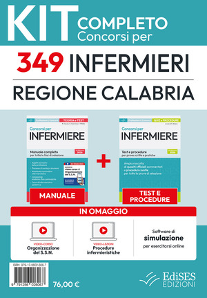 Kit completo del Concorso per 349 Infermieri Regione Calabria. Manuale, test, video-lezioni, video-corso, software