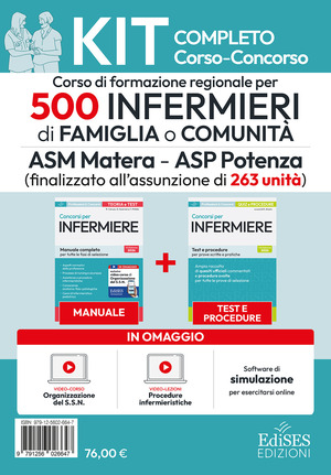 Concorso 500 infermieri di famiglia o comunità ASM Matera – ASP Potenza. Kit completo. Con Legislazione sanitaria regionale. Con software di simulazione per infinite esercitazioni. Con video-corso di organizzazione del servizio sanitario e video-lezioni di procedure infermieristiche