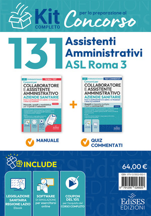 Concorso 131 assistenti aministrativi ASL Roma 3: kit completo