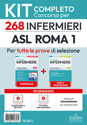 Concorso 268 Infermieri ASL Roma 1: kit completo per la preparazione. Con software di simulazione. Con videolezioni