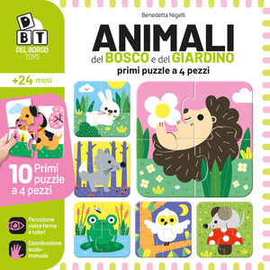 Animali del bosco e del giardino. Primi puzzle a 4 pezzi