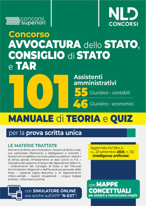 Concorso 101 Assistenti Avvocatura dello Stato, Consiglio di Stato e TAR. Manuale di teoria per la prova scritta 2025. Con espansione online