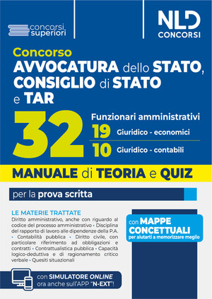 Concorso 32 Funzionari Avvocatura dello Stato, Consiglio di Stato e TAR. Manuale di teoria per la prova scritta. Nuova ediz. Con espansione online