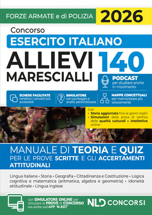 Concorso 140 allievi marescialli esercito italiano. Manuale di teoria e quiz 2026. Nuova ediz. Con espansione online