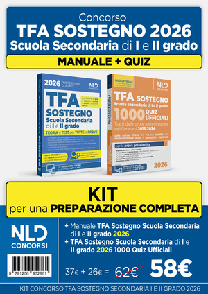 Kit concorso TFA sostegno 2026. Scuola secondaria di I e II grado. Manuale di teoria e 1000 quiz ufficiali