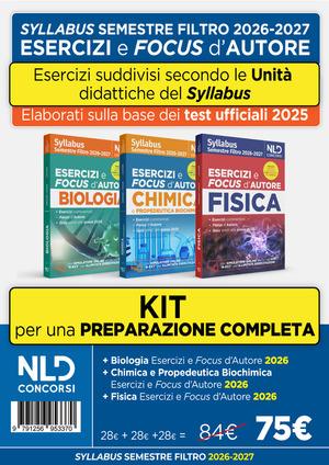 Test Medicina semestre filtro. Kit esercizi e focus d'autore di Fisica Chimica e Biologia 2026. Nuova ediz. Con software di simulazione