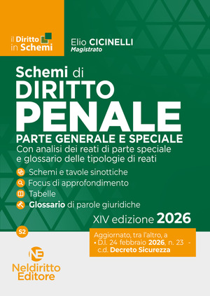 Schemi di Diritto Penale 2026. Parte generale e speciale