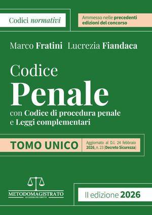 Codice normativo di diritto penale 2026 per il concorso in Magistratura. Nuova ediz.