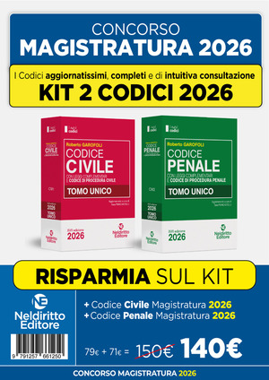 Kit 2 codici normativi Civile e Penale 2026 per il concorso in Magistratura. Prove scritte giugno 2026