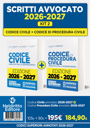 Kit 2 Codice civile + Codice di procedura civile annotati per l'esame di avvocato