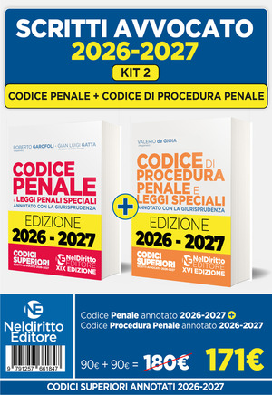 Kit 2 Codice Penale + Codice di procedura penale annotati per l'esame di avvocato