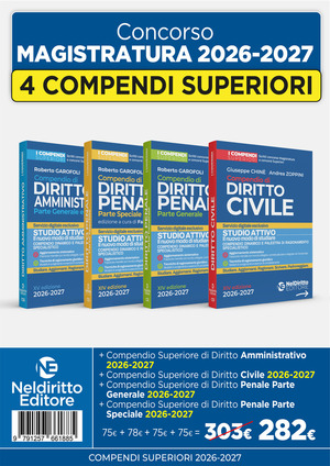 Kit 4 compendi superiori Civile, Penale e Amministrativo 2026-2027