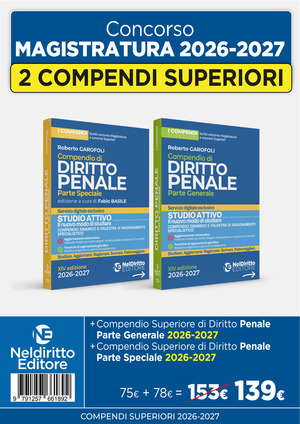 Kit compendi superiori di diritto penale. Parte generale + parte speciale 2026