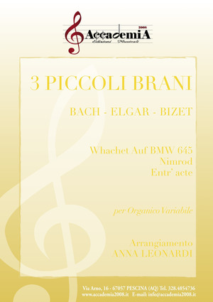 3 piccoli brani. Whachet Auf BMW 645-Nimrod-Entr'acte. Per organico variabile. Partitura