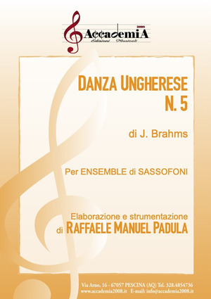 Danza ungherese n. 5. Per ensemble di sassofoni. Partitura