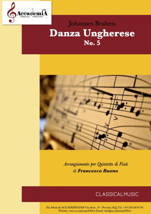 Danza ungherese n.5. Arrangiato per quintetto di fiati. Partitura